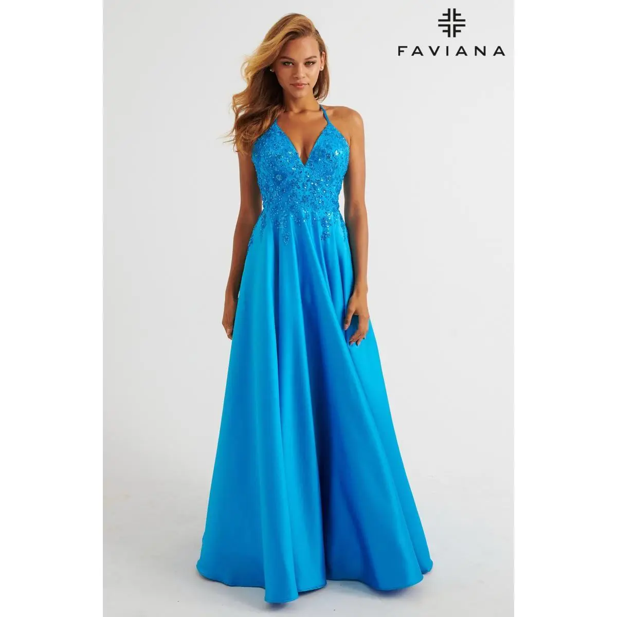 Faviana A-Line Satin Lace Prom Dress 11260