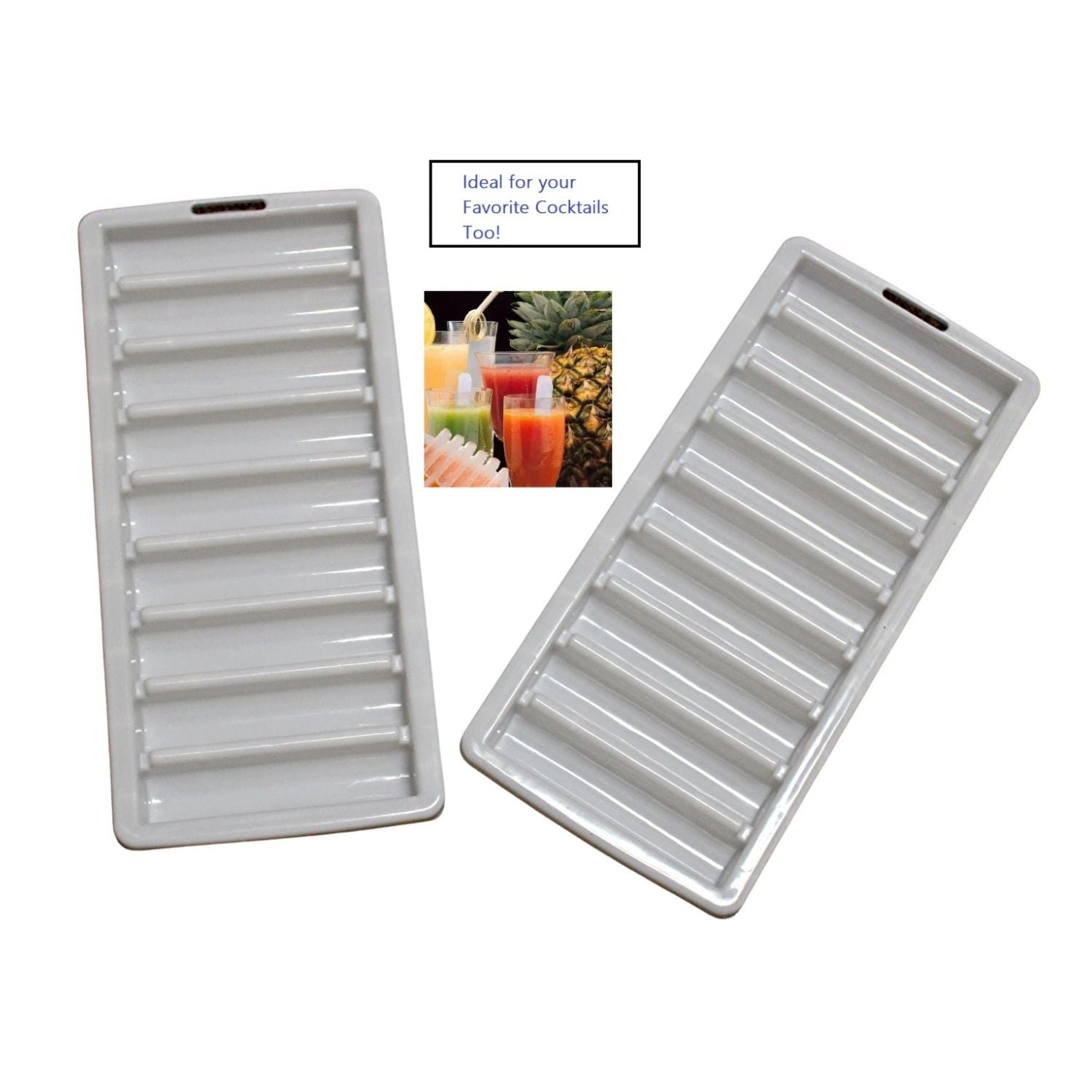 Home Collection 2-Pack Long Ice Cube Molds Stick Trays
