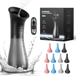 Smart electric ear irrigator with a steady water stream gently cleanses and softens stubborn earwax, detachable for easy rinsing — ideal for adults and seniors, a premium at-home ear care essential.