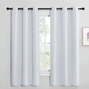 NICETOWN Room Darkening Draperies Curtains Panels, Window Treatment Thermal Insulated Grommet Room Darkening Curtains/Drapes for Bedroom (Greyish White, 2 Panels, 42 by 68)