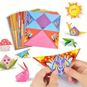 Folding Fun Set, including instruction manual, 54 sheets of paper, DIY art handicraft project, beginner handicraft training