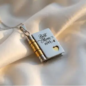 Book Necklace For Mom Mother's Day,Birthday,Memorial Gifts Love Jewelry A Letter for Mom,Mother's Day Gift,Best Gift for Mom,Gift for Mother's Day