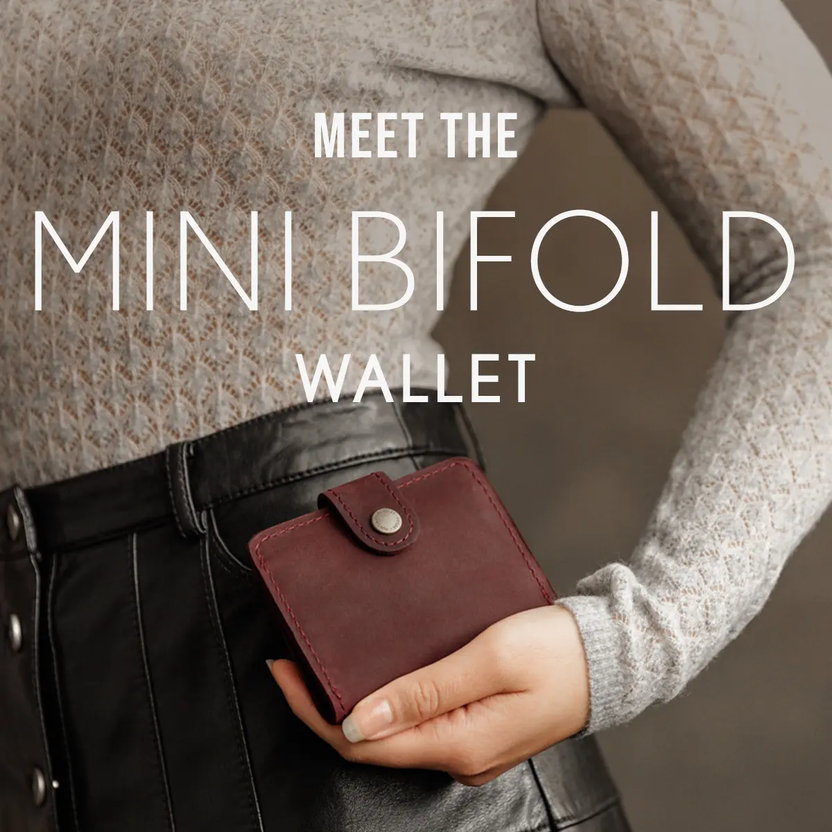 Portland Leather Women's Leather Bifold Wallet, Mini Palm-Sized, Easy to Carry, Clean Bifold Look Elevates Basics