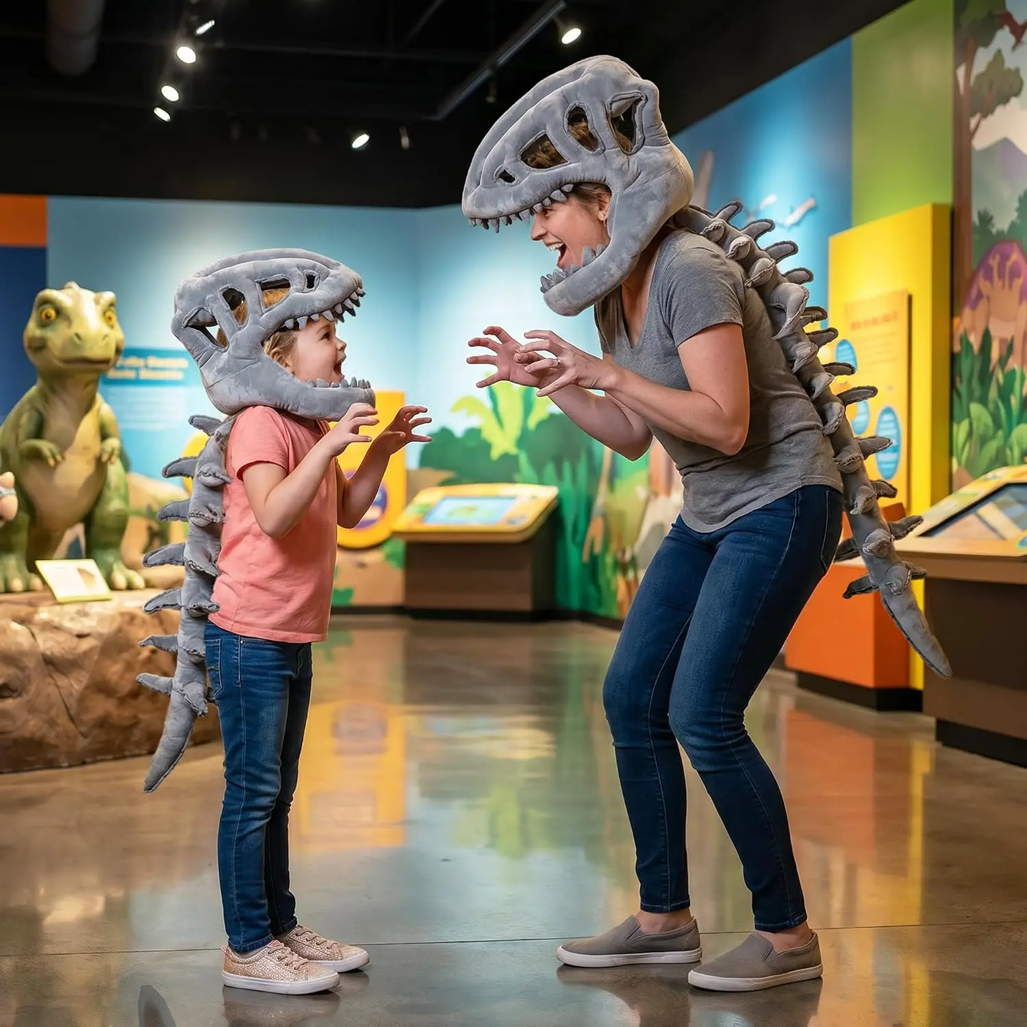 2026 New Dinosaur Skeleton Costume, 3D Spinosaurus Skull Mask & Plush Spine, for Dress-Up Play
