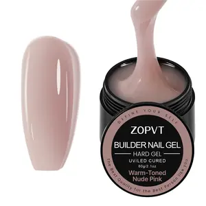 60g Nail Extension Gel, Acrylic Gel, Hard Gels, Nail Polish for Beginners, Home Salon DIY, UV/LED Light Curing, Long-Lasting, Easy to Use