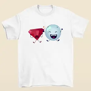 Shocked Ruby And Happy Bubble BFDI Graphic Tee Animated Object Show Fan Shirt
