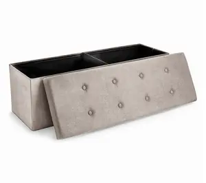 Sorbuss Storage Bench Chest Ottoman  Cover - Faux Suede Large