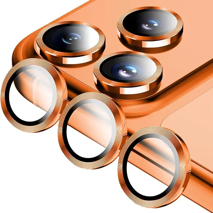 9H Tempered Glass Camera Protector with Aluminium Spiral Metal Ring, Flash Calibration Kit, Handheld Accessories - 99.9% Light Transmittance HD Transparent, Waterproof for iPhone 17 Series (17/17 Pro/17 Pro Max/17 AIR) - Shields Oil Stains, Dust