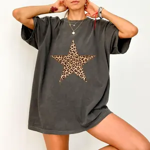 Comfort Colors  Leopard Print Star shirt Cheetah Print Star Shirtc Tee clothing