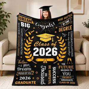 Class of 2026 Graduation Blanket, Congrats Throw for Her & Him, High School/College Grad Gift
