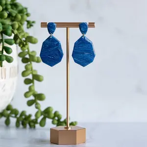 Ocean blue geometric earrings