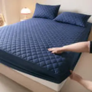 New Soft Comfort Waterproof Mattress Protector Cover, Quilted Mattress Topper, Breathable Bed Sheet, Pure Color Design, Home Bedding Essentials