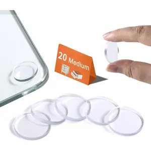 Glass Table Top Anti Slip Pads-Glass Table Top Bumpers, 20 count 3/4 inch Non Adhesive Medium