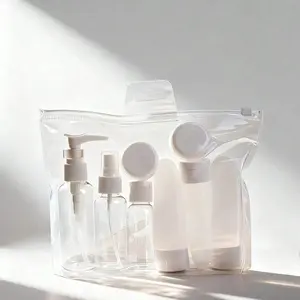 Reusable Refillable Travel Bottle Set, Spray Lotion, Shampoo, Body Wash, Soft Tube Bottles, Empty Liquid Containers, Travel Essentials, Travel Cosmetic Bag