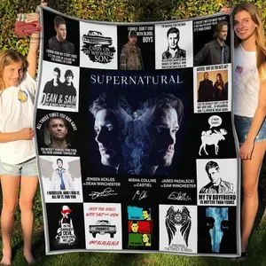 Supernatural Sam And Dean Winchester Fleece Blanket, Premium Sherpa Blanket, Supernatural Blanket, Winchester Blanket, Dean Sam Quilt