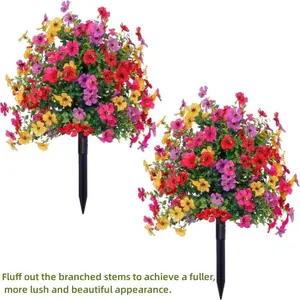 2 Piece Realistic Standing Plant Set, Sunproof Silk Material, Perfect for Spring Summer Decor, Suitable for Entryway Indoor Spaces, Artificial Roses