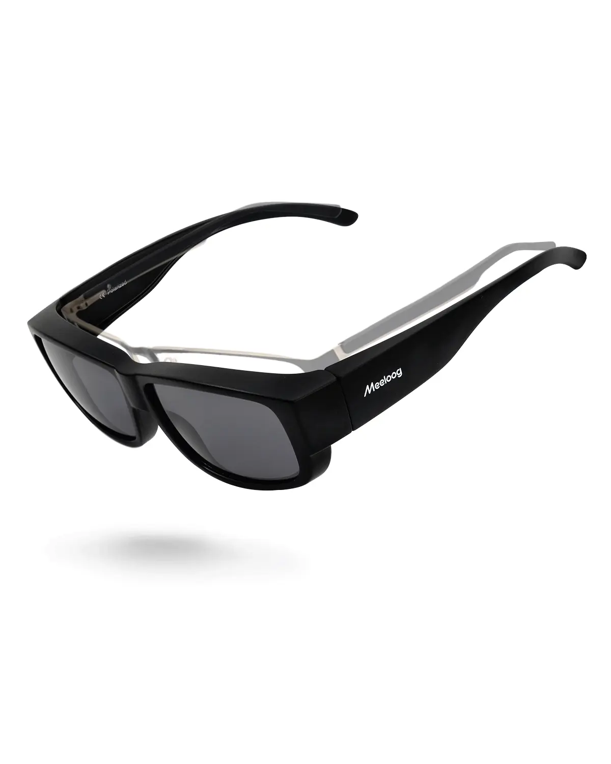 MEELOOG Universal Safety Fit-Over Polarized Wraparound Sunglasses for Men, UV Protection Shades Wear Over Prescription, Ideal for Construction, Driving