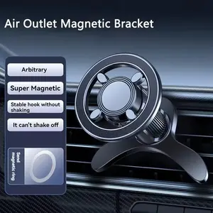 MagSafe Car Phone Holder - 360° Rotatable, Strong Magnetic, Rubber Grip, Compatible with Vehicle Vent and Dashboard