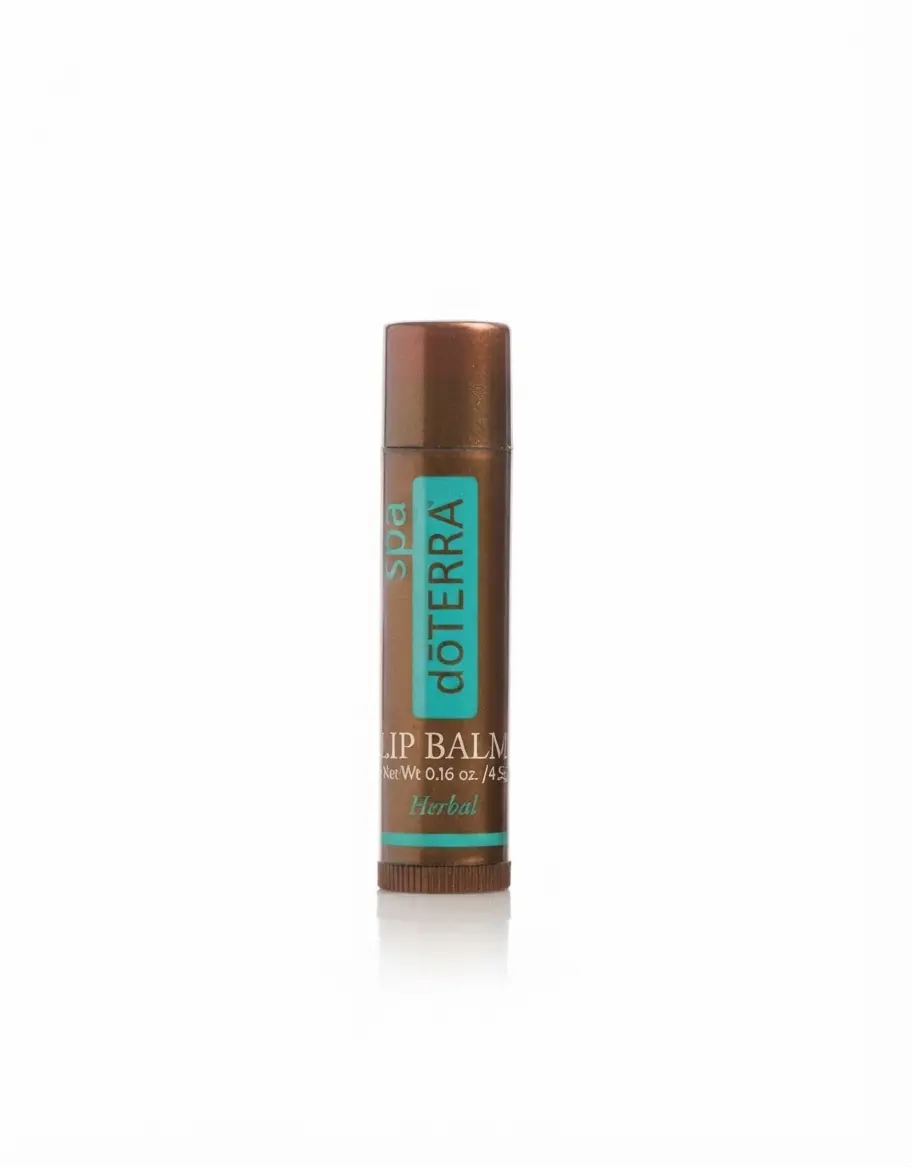 doTERRA SPA Herbal Lip Balm Natural moisturizing lip balm with essential oils to hydrate, soften, and protect dry, chapped lips. Clean beauty lip care for everyday use, travel, and all skin types.
