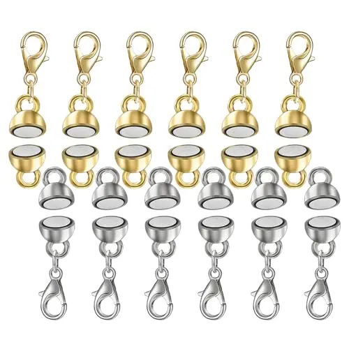 12Pcs Ruond Gold & Silver