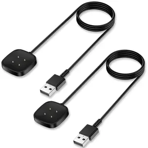 Replacement Charger Cable for Fitbit Versa 4/Sense 2/Versa 3/Sense Smartwatch (2 Pack/3.3Ft)