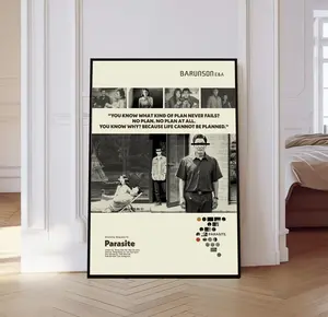 Parasite Poster, Parasite Movie Poster, Mid century Art, Retro Modern Poster, Black And White Poster, Vintage Movie Poster, Gift for him