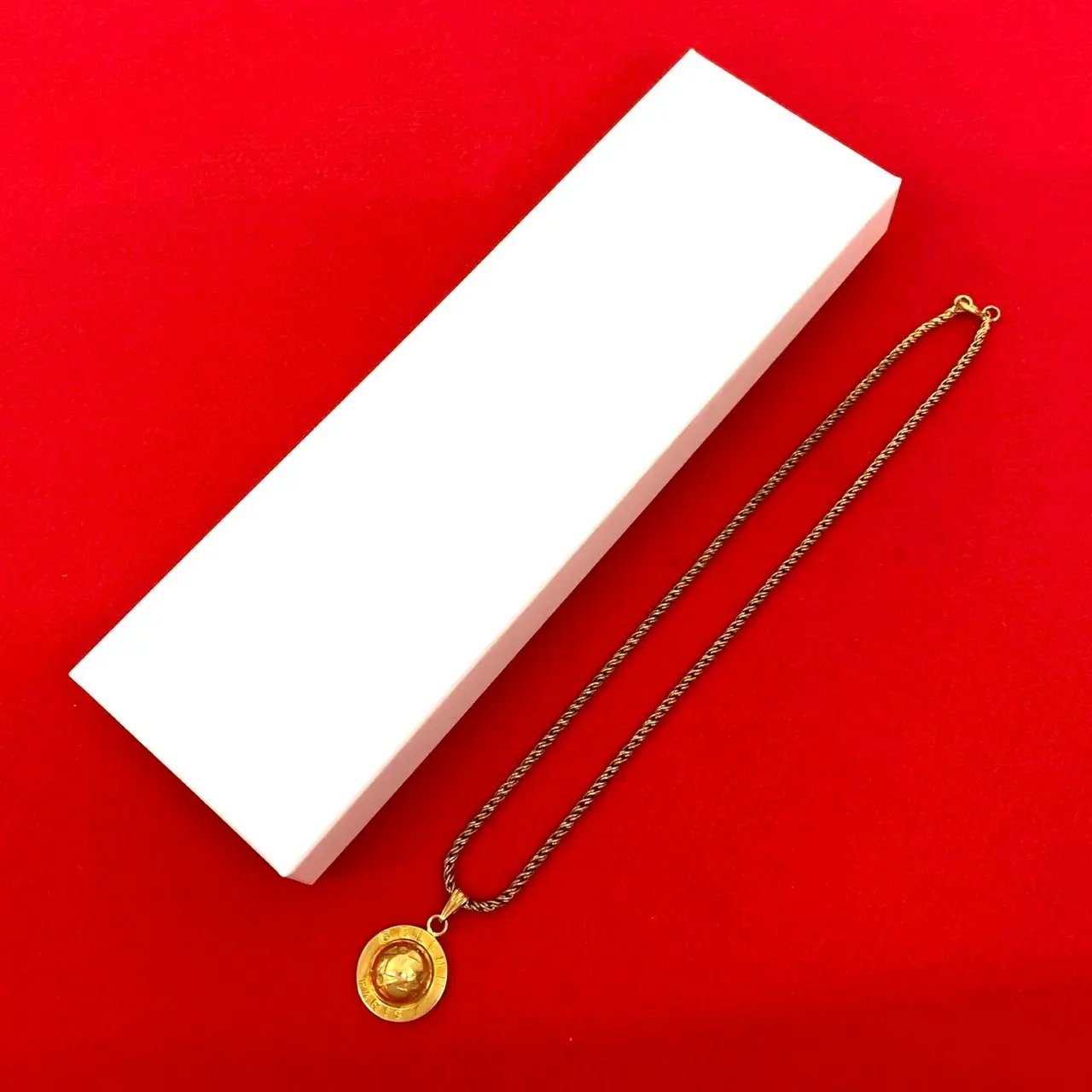 Pre-owned Celine Brass Small Leather Goods Star Ball Necklace