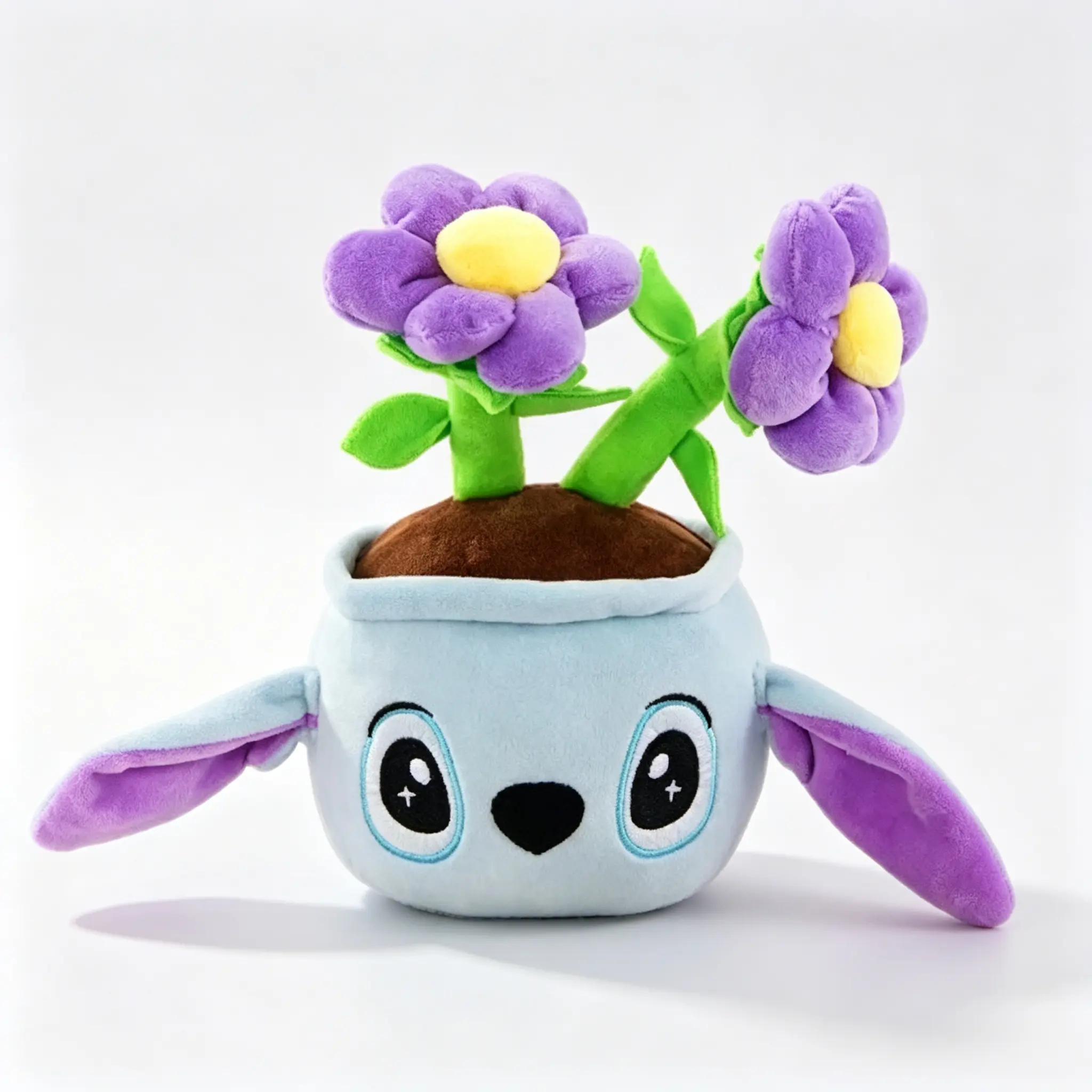 Disney Stitch 9.1 Inch Plush Flower Bouquet Soft Huggable Toy With Pastel Flowers For Bedroom Shelf Decor And Gifting