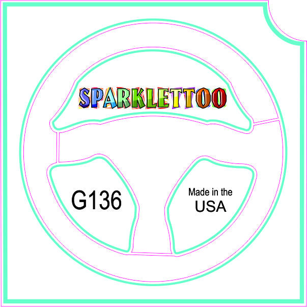 212 MAIN FDA-Safe Ruby Red Glitter Tattoo Stencils (G136, 1.5x2.3x2.3 in, 3-Ply Steering Wheel Design) - 100-Piece Pack, Easy-Apply Cosmetic Stencils for Men’s Cosplay Costume Accessories, Kids’ Safe Use