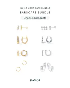 PAVOI 14K Gold Plated Earscape Bundle Earrings for Women - 3-Pair Trendy Mix & Match Set Cubic Zirconia Hoops Huggies & Studs Gold Jewelry Sets – Build Your Own TikTok Bundle