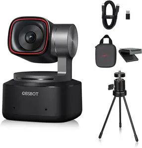 OBSBOT Tiny 2 Lite AI-Powered 4K UHD PTZ Webcam,1/2" CMOS 4X Digital Zoom AI Auto Tracking with Auto Zoom Gesture Control 2.0, LiveStream for Game/Meeting/Online Educate, W Mini Tripod
