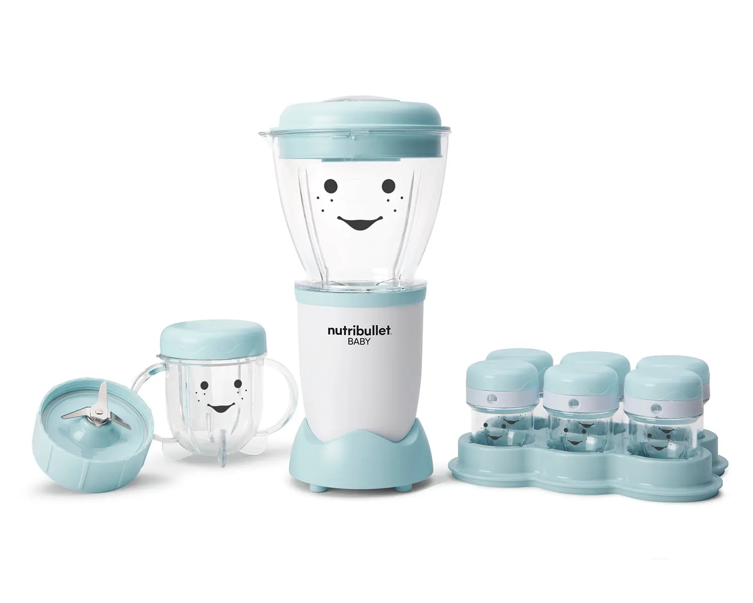 Nutribullet Baby Food Mini Blender (Model NBY10100) - Blue/White, Household Kitchen Juicer & Blender Appliance