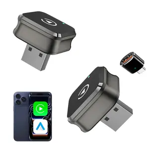 【Summervibes】2026 New Upgraded CarPlay Wireless Adapter, for iPhone/Android Compatible, Fast Stable Connection & Hands-Free Calling Feature, Low Latency