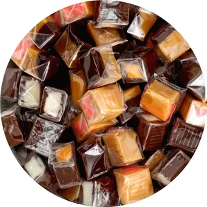 Assorted Caramel Squares Candy, 2 Pound Bulk Bag (Approximately 125 pieces), Assorted Flavored Caramel Cubes, Individually Wrapped Chewy Candy