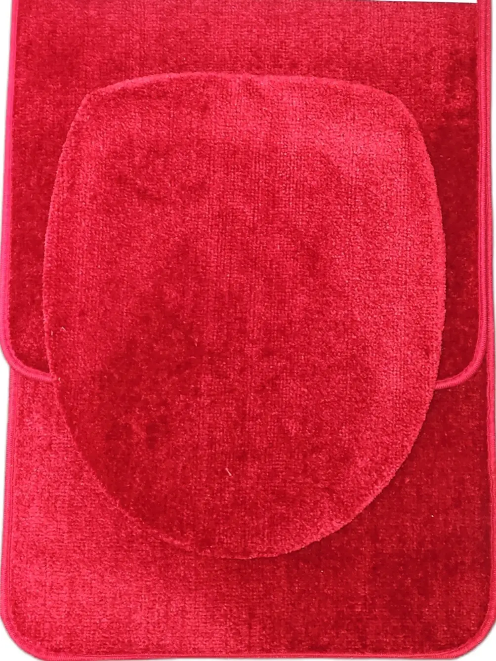 Red 3-Piece Bathroom Mat Set, Home Bathroom Supplies Mat