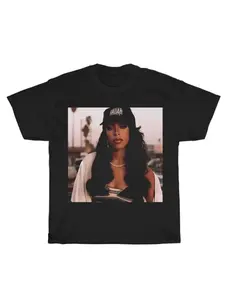 Vintage Aaliyah graphic unisex shirt, pirated rap design shirt, 90s clothing, his rap gift for her round neck street men's top