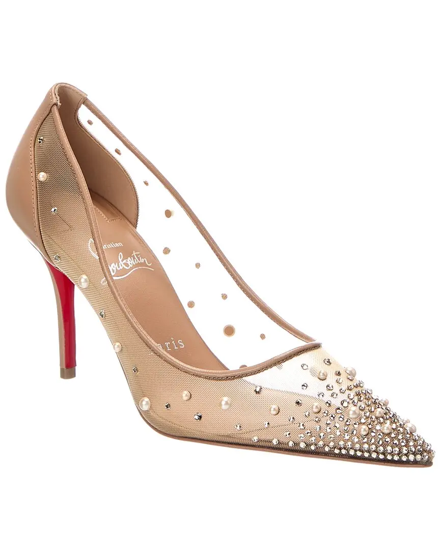 Christian Louboutin Mizz Z Degrastrass 90 Mesh & Leather Pump
