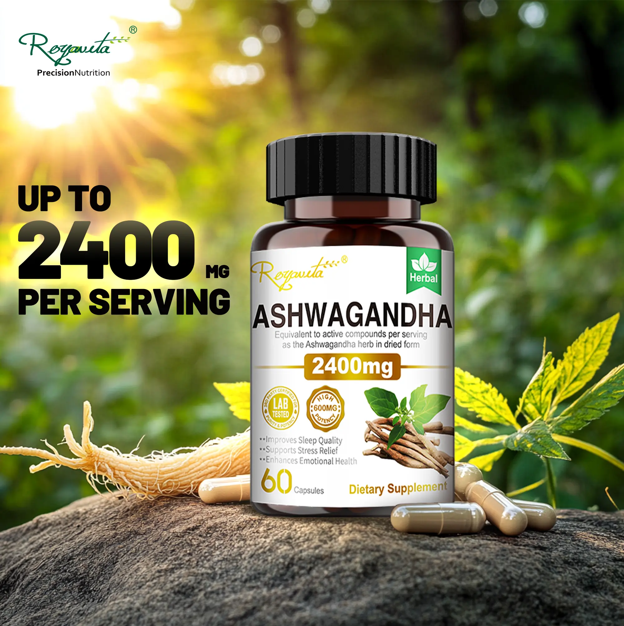 Organic Rutabaga Root 2,400mg - 60 Vegetable Capsules Pure Organic Rutabaga Root Powder and Root Extract - Stress Relief, Mood Improvement