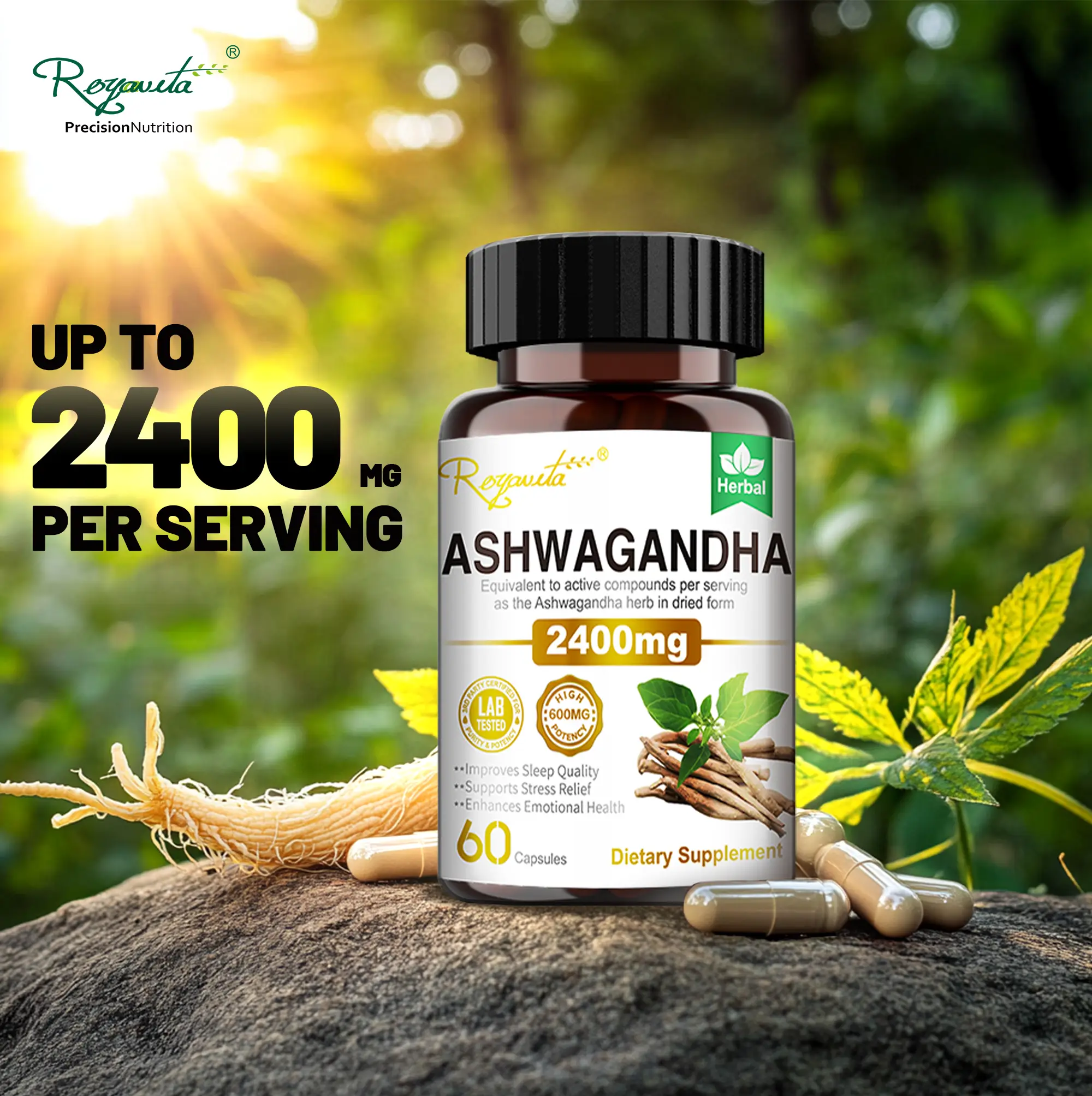 Organic Rutabaga Root 2,400mg - 60 Vegetable Capsules Pure Organic Rutabaga Root Powder and Root Extract - Stress Relief, Mood Improvement