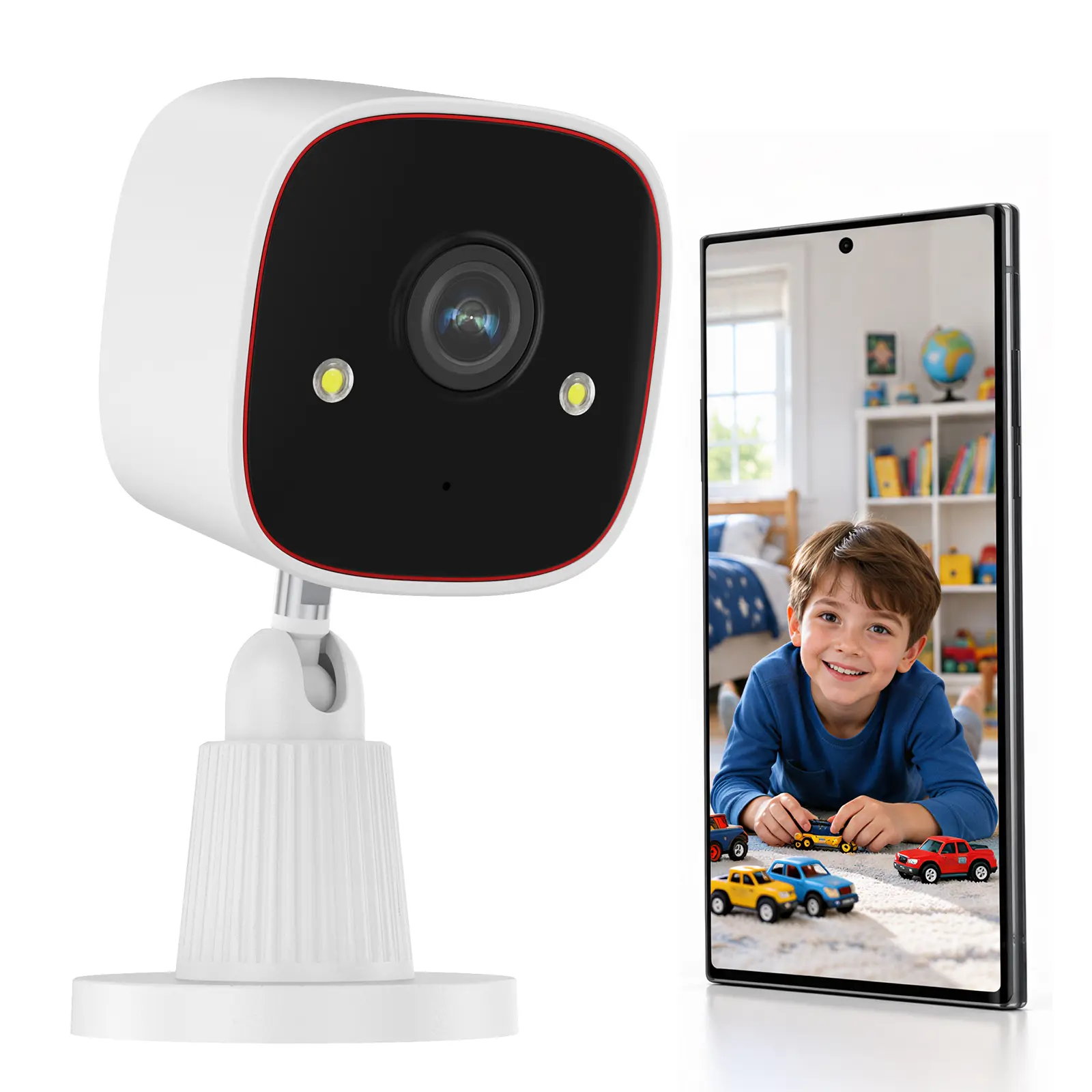Jennov Digital Security Camera - 2.4G Wi-Fi, 2K HD Color Night Vision, AI Human Recognition, 2-Way Audio, IP66 Rainproof, Built-In Light, 3 Color Modes, Micro SD Compatible, Alexa App, Cloud Support, Realtime Phone Alerts (Home Monitor),techvibes