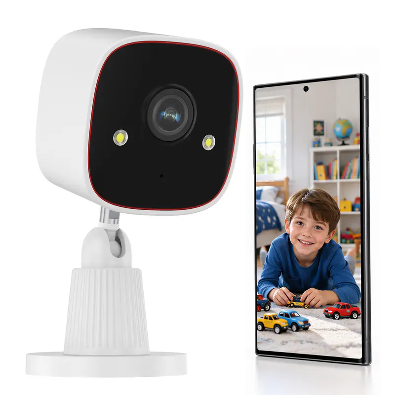 Jennov Digital Security Camera - 2.4G Wi-Fi, 2K HD Color Night Vision, AI Human Recognition, 2-Way Audio, IP66 Rainproof, Built-In Light, 3 Color Modes, Micro SD Compatible, Alexa App, Cloud Support, Realtime Phone Alerts (Home Monitor)
