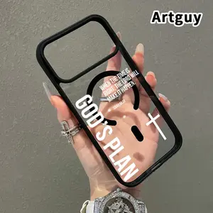God's Plan Pattern Magnetic Phone Case for iPhone 17 16  Pro Max Plus 15 14 13 12 11 Air E Non-Yellowing Clear Crystal Drop-proof Slim Silicone Shockproof Transparent Acrylic Cover Supports Wireless Charging