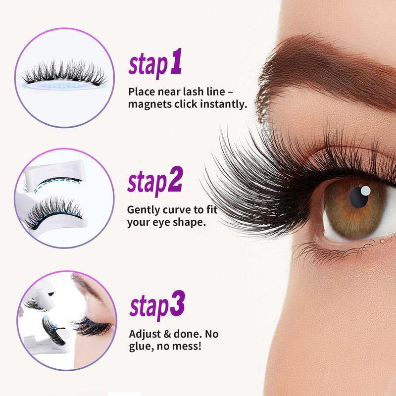 （Please confirm the product specifications）Magnetic Eyelashes with Applicator Reusable Magnetic Lashes No Glue Needed Eyelashes Natural Look With Applicator and Mirror all-day comfort