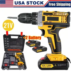 Compact Cordless Impact Drill Set tool kit set Includes Bits Set And Box for Projects Essential household tools