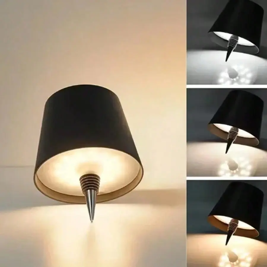 Modern Plastic Table Lamp - USB Charging, Touch Control, 3-Color Modes, Stepless Dimming, Ideal for Bar Wine Bottles, Home Decor for Friends & Family