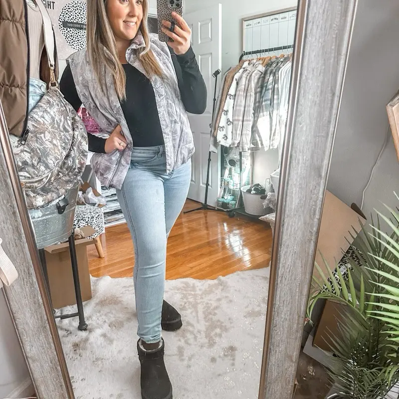 The Ellie Camo Print Puffer Vest