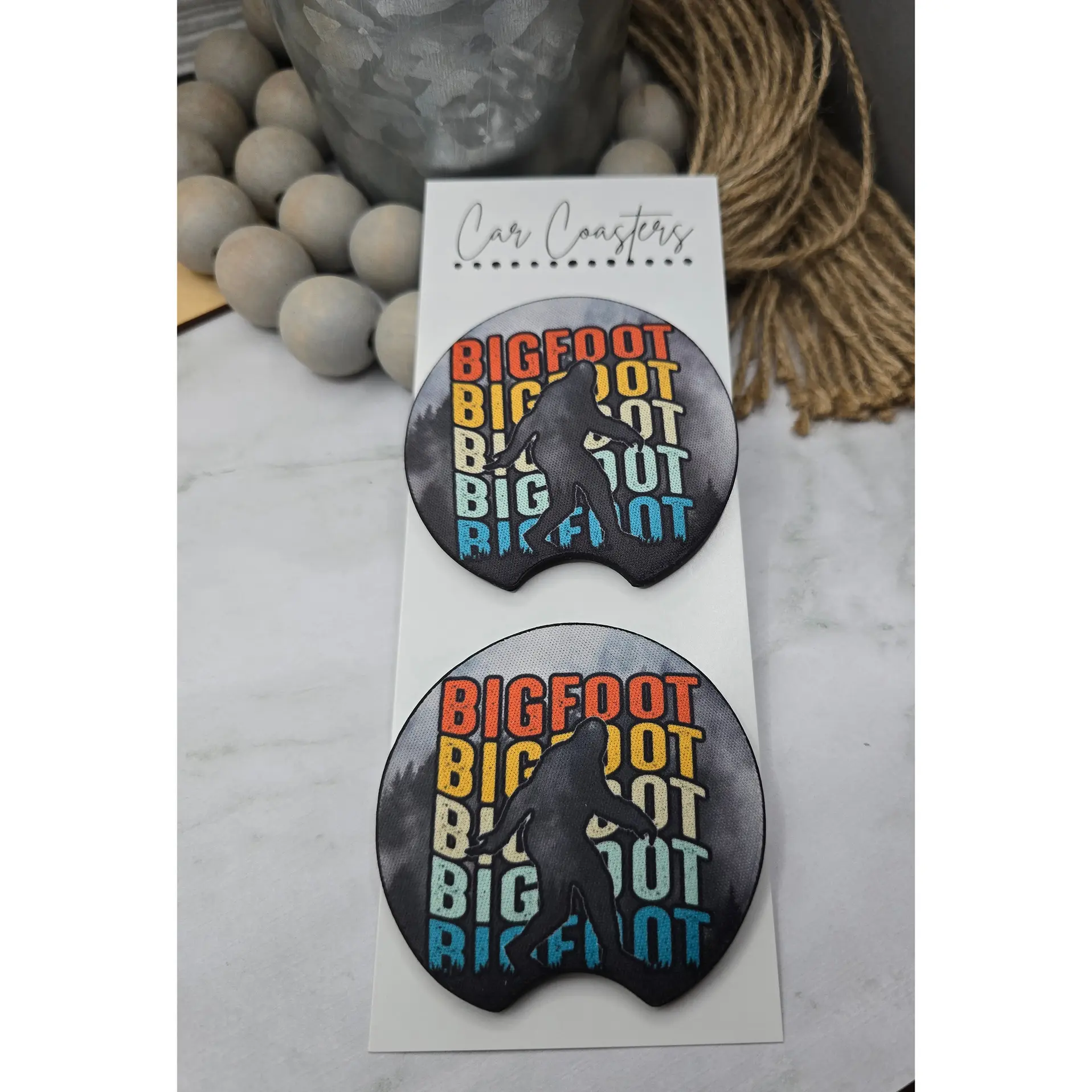 Retro Big Foot Car Coasters