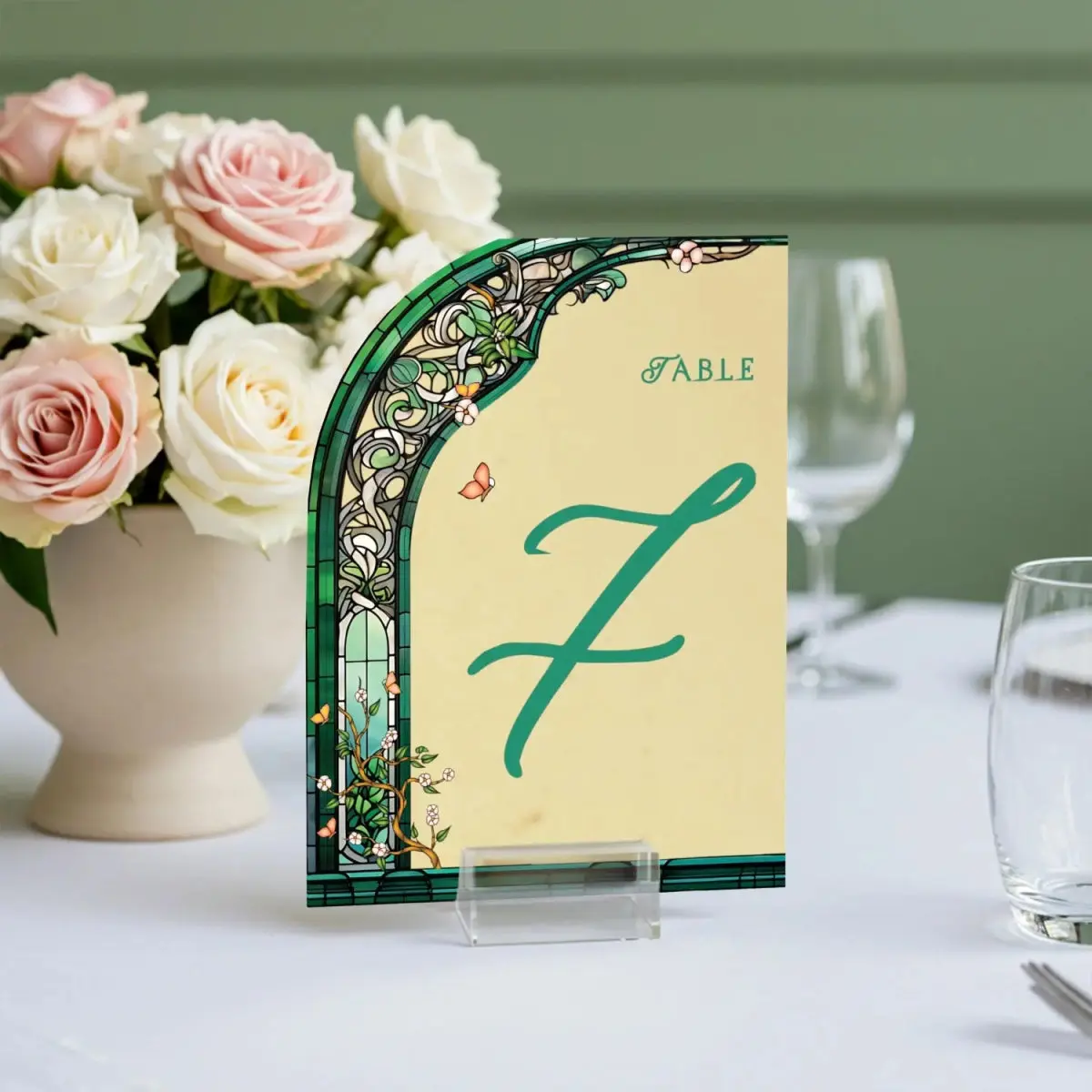 Wedding Table Numbers — Stained Glass