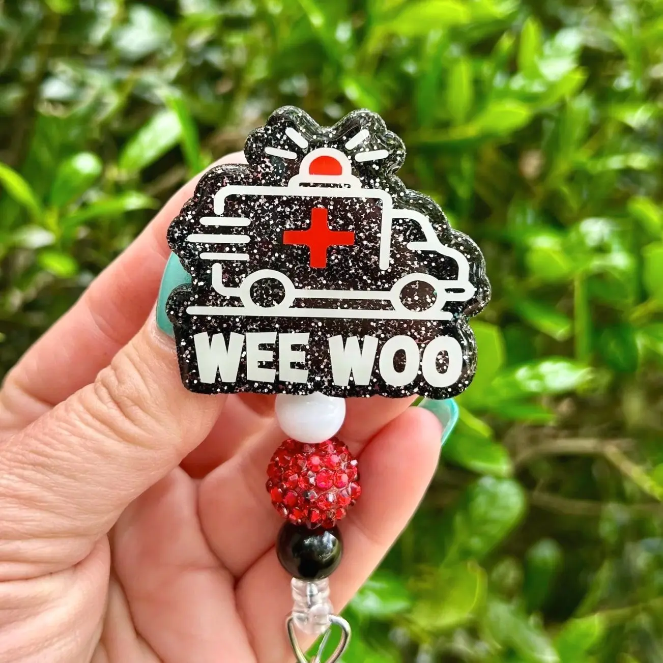 Wee Woo Ambulance badge reel, Funny EMT Badge Holder, Firefighter Retractable Lanyard, Paramedic Ambulance Badge, Emergency Dispatch ID