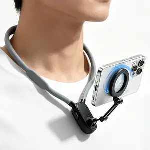 Magnetic Neck Phone Holder,Hands-Free POV Mount for Vlogging,360° Rotatable Neck Stand,Hand Free Phone Neck Holder Chest Stand Strap for Live Streaming,Travel & Outdoor Activities,Compatible with iPhone 16/15/14/13/12 & Android Phones, Accessories
